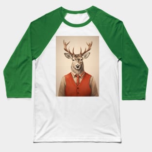 Reindeer Portrait Baseball T-Shirt